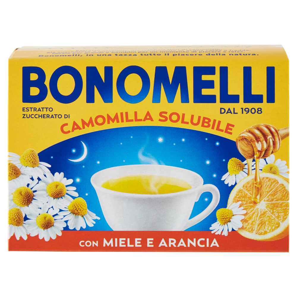 Bonomelli Estratto Zuccherato di Camomilla Solubile con Miele e Arancia 16 x 5 g