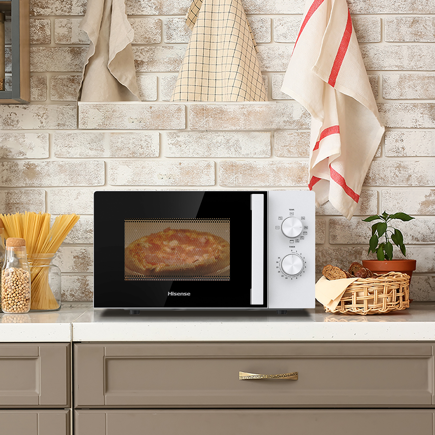 Hisense H20MOWP1HG Bianco Microonde combinato Superficie piana 20 L 700 W