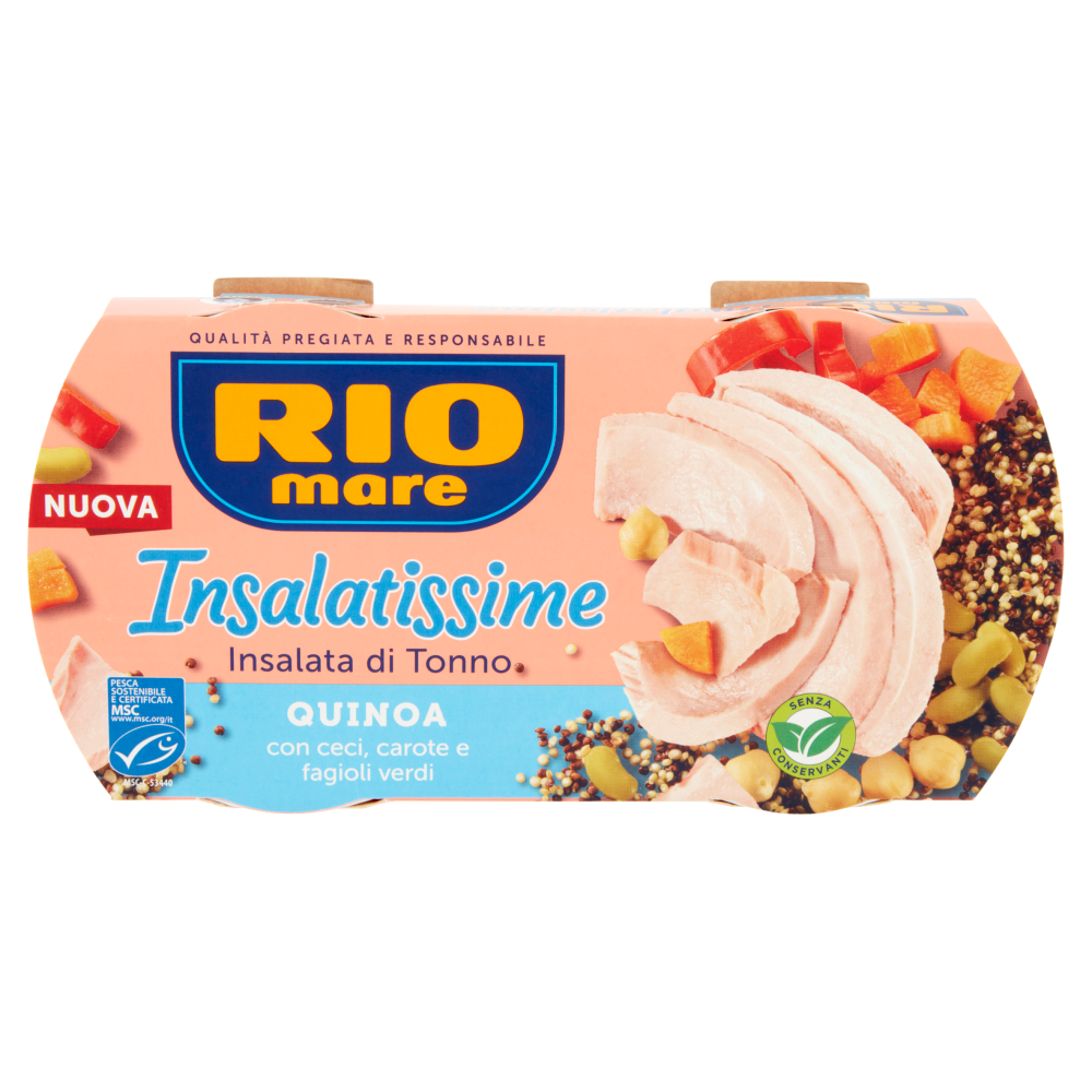 Rio mare Insalatissime Insalata di Tonno Quinoa con ceci, carote e fagioli verdi 2 x 160 g