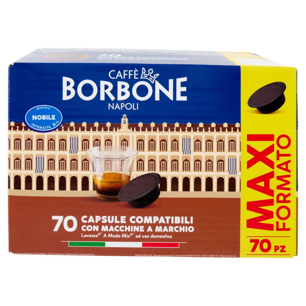 Caff&egrave; Borbone Miscela Nobile Capsule Compatibili Lavazza* A Modo Mio* ad uso domestico 70 x 7,2 g