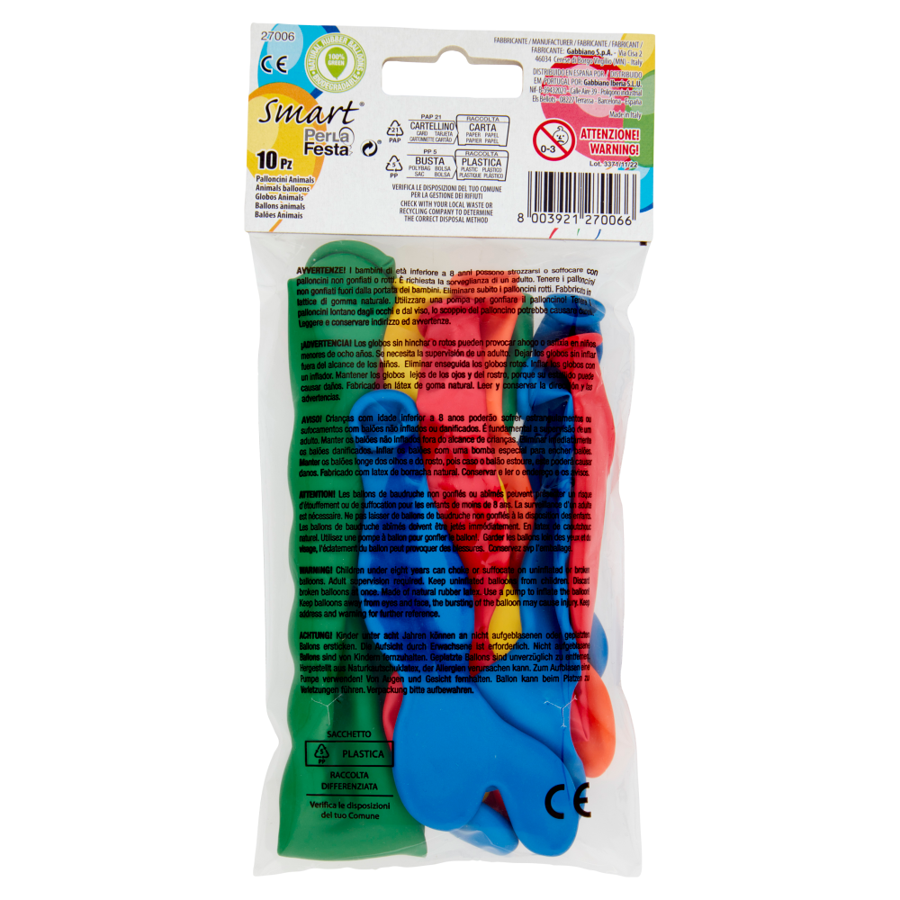 Smart PerLa Festa Palloncini "Animals" 10 pz