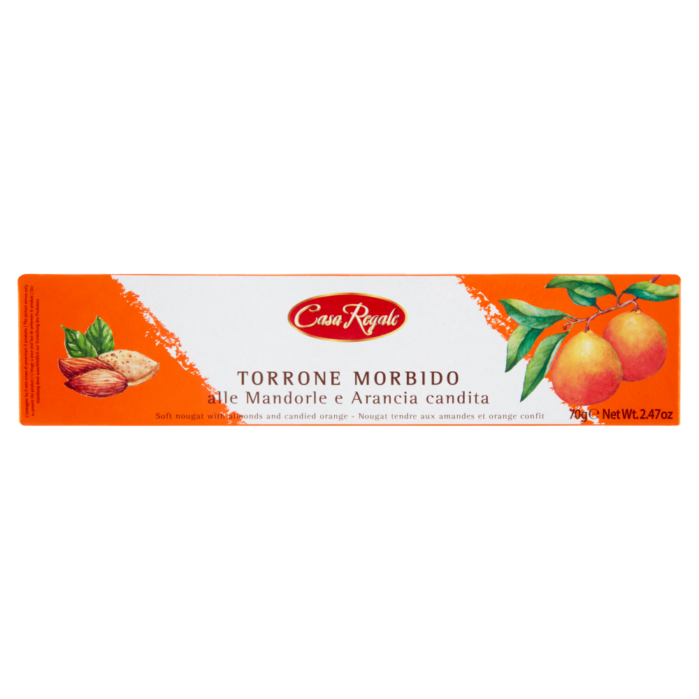 Casa Regale Torrone Morbido alle Mandorle e Arancia candita 70 g
