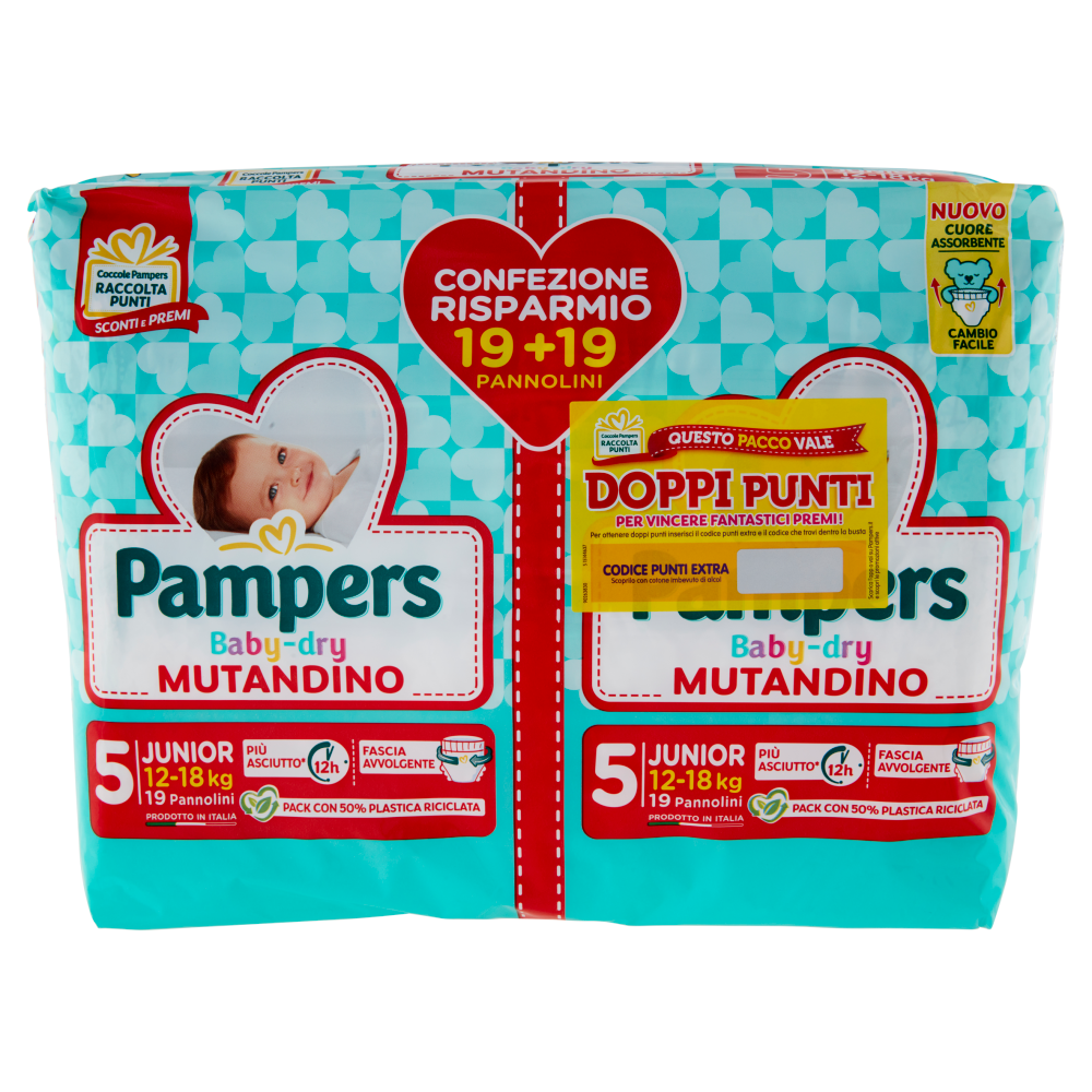 Pampers Baby-dry Mutandino Junior 19+19 pz
