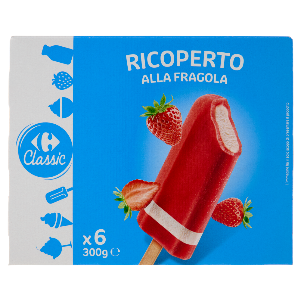 Carrefour Classic Ricoperto alla Fragola 6 x 50 g