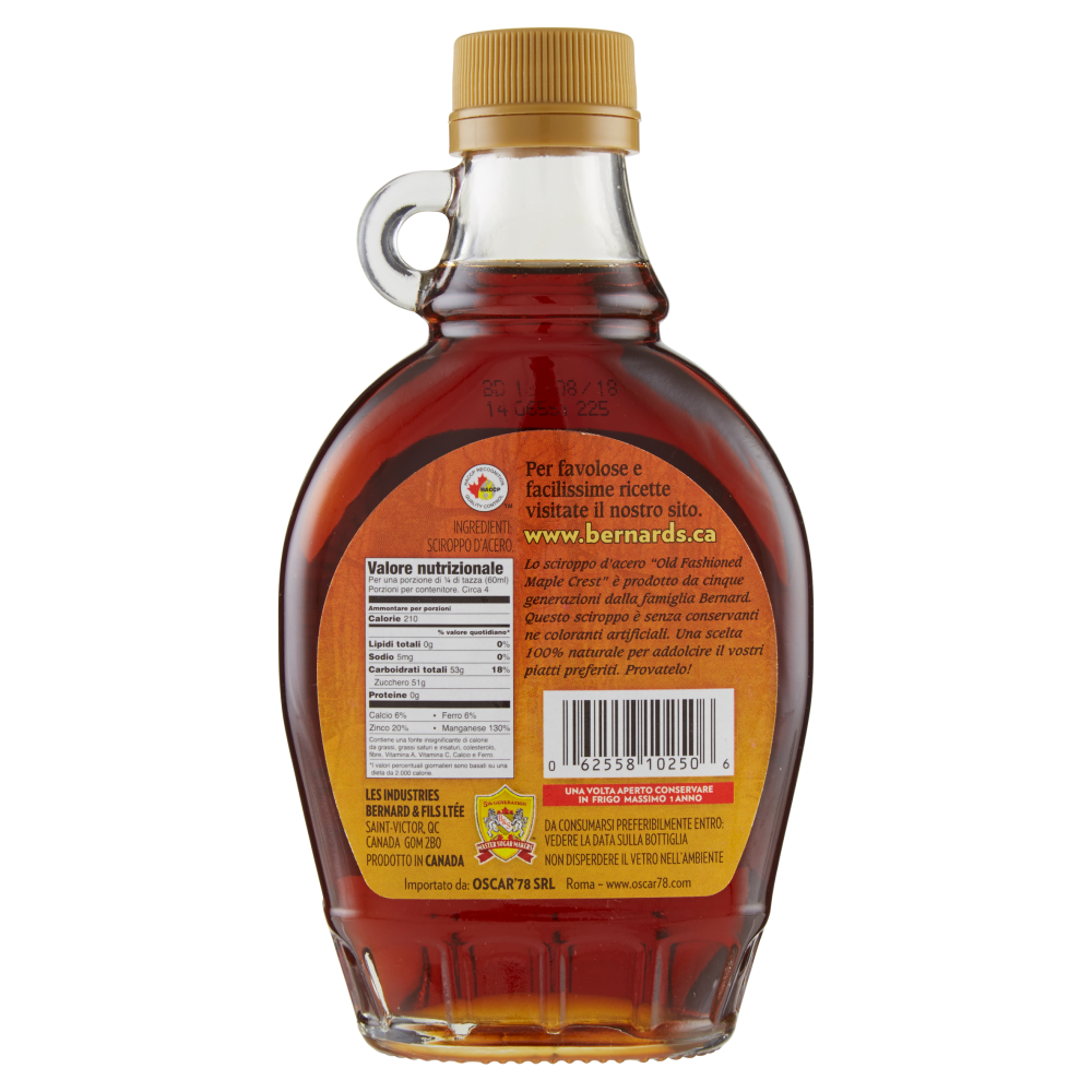 Old Fashioned Maple Crest Sciroppo d'acero canadese di grado A 250 ml Carrefour