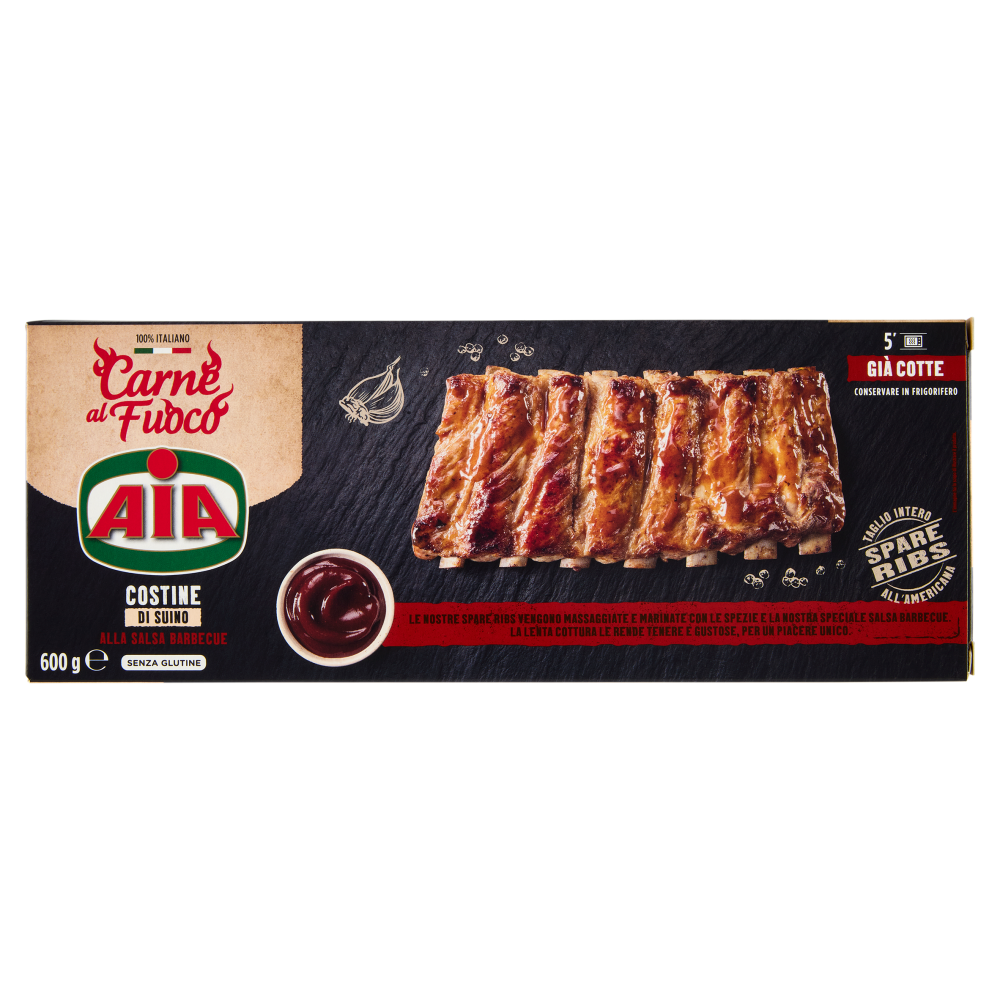 Aia Carne al Fuoco Costine di Suino alla Salsa Barbecue 600 g