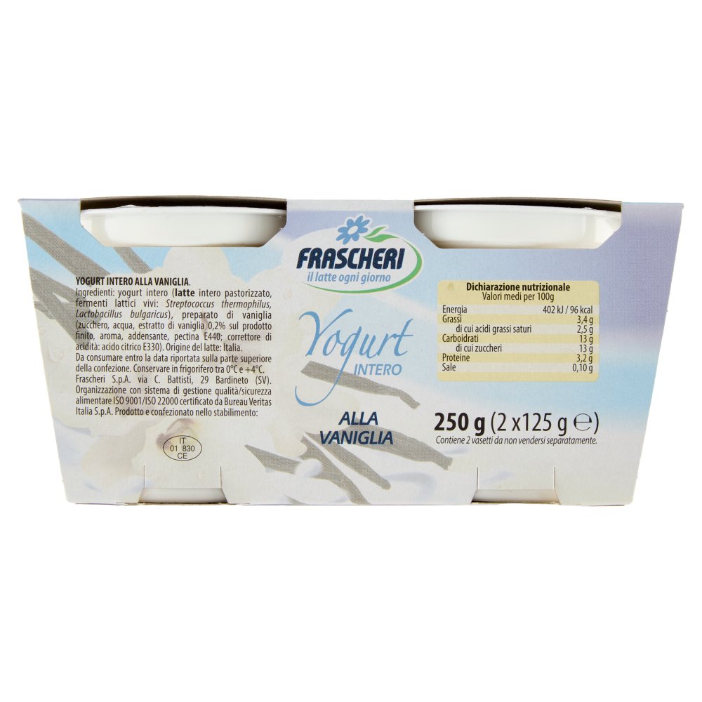 Frascheri Yogurt Intero alla Vaniglia 2 x 125 g