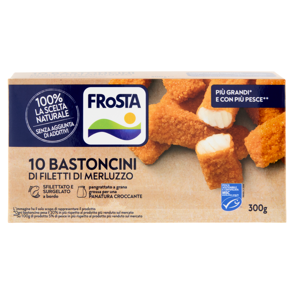 FRoSTA 10 Bastoncini di Filetti di Merluzzo 300 g