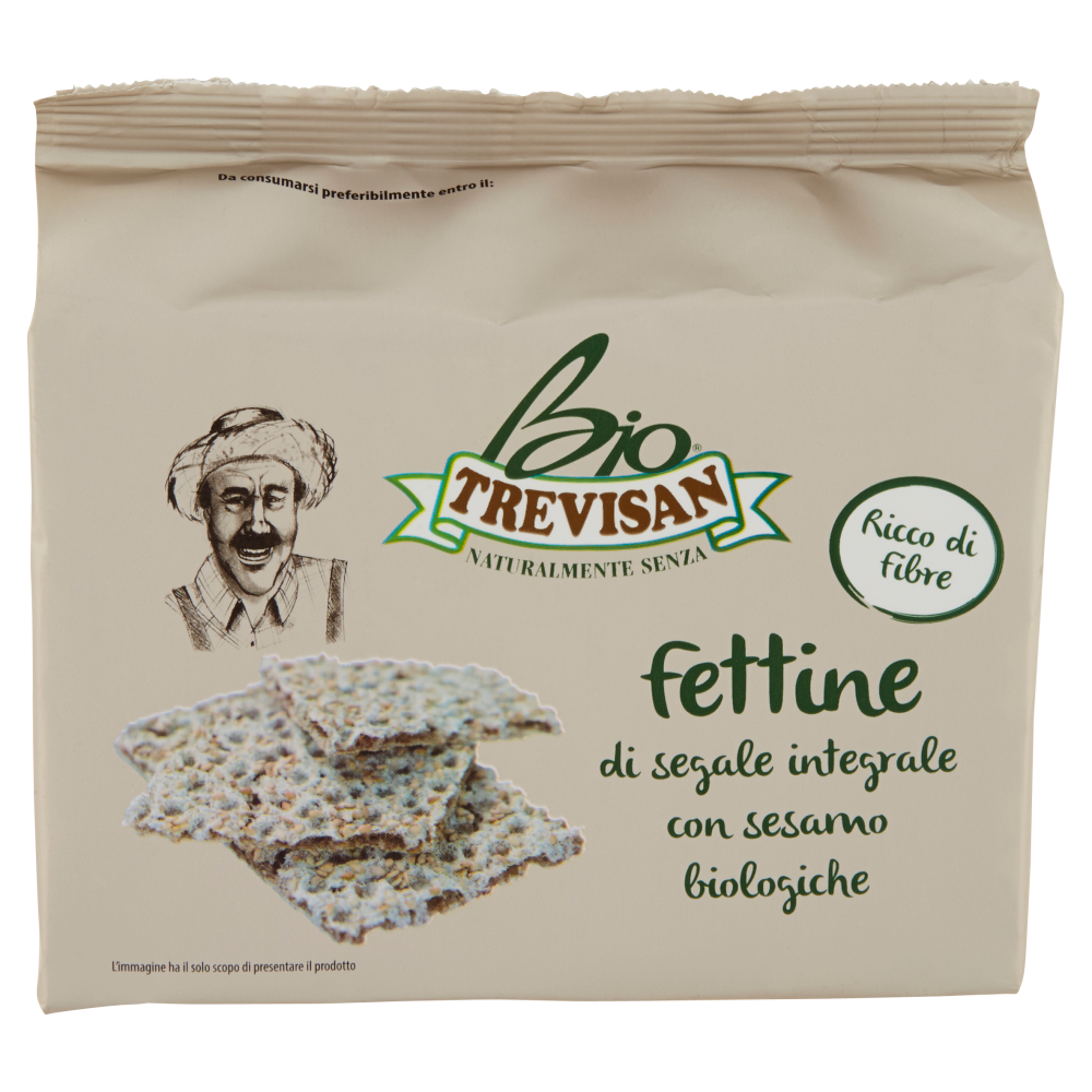 Trevisan Bio fettine di segale integrale con sesamo biologiche 200 g