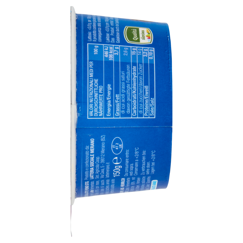 bella vita Yogurt Intero da Latte Fieno Senza Lattosio Goloso Frutti di Bosco 150 g