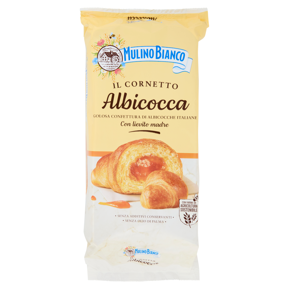 Mulino Bianco Cornetti Albicocca Merenda senza Additivi Conservanti 6 pezzi 300g