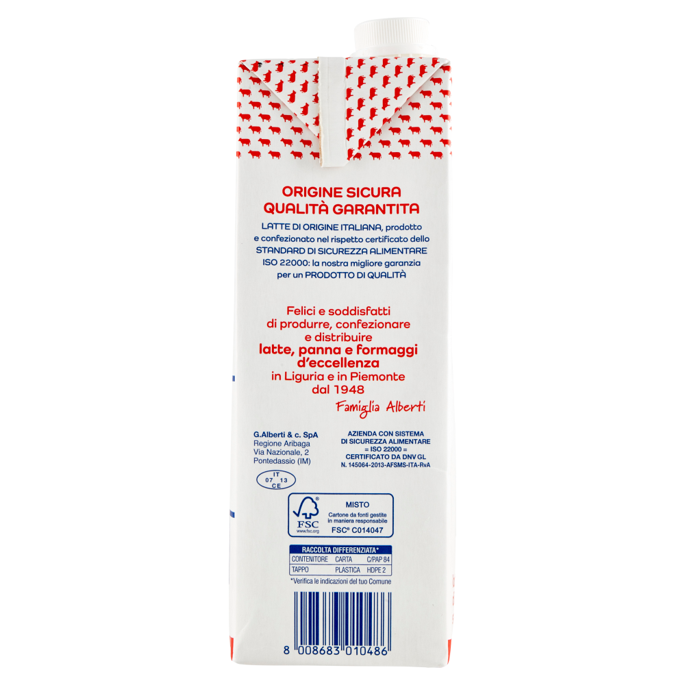 alberti Latte UHT parzialmente scremato 1000 ml