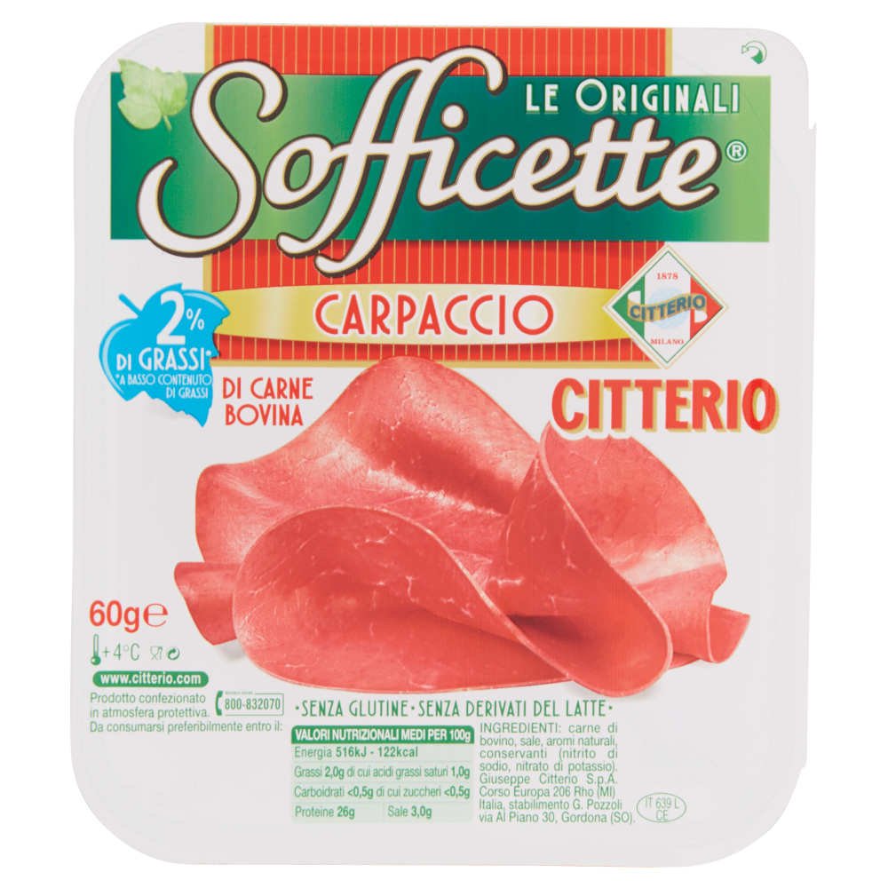 Citterio Sofficette Carpaccio di Carne Bovina 60 g