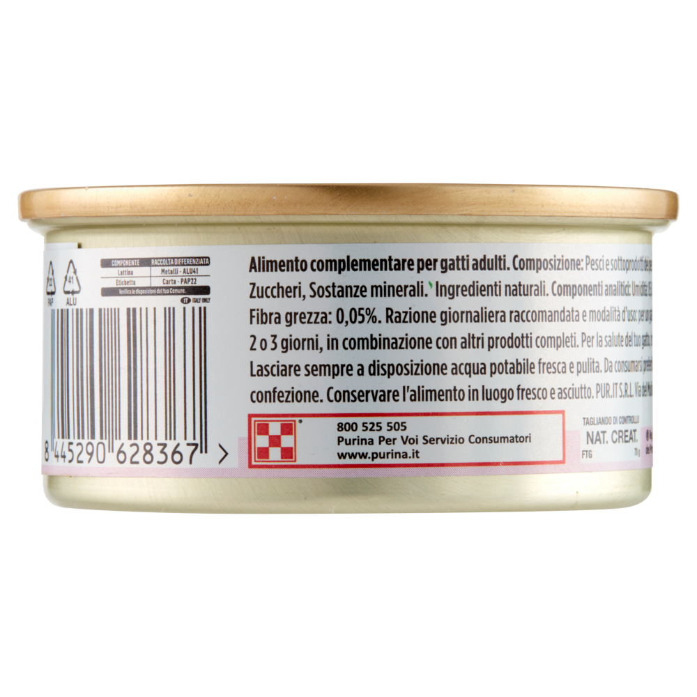 PURINA GOURMET Nature's Creations Ricco in Fiocchi di Tonnetto Naturale in Gelée con Gamberetti 70 g