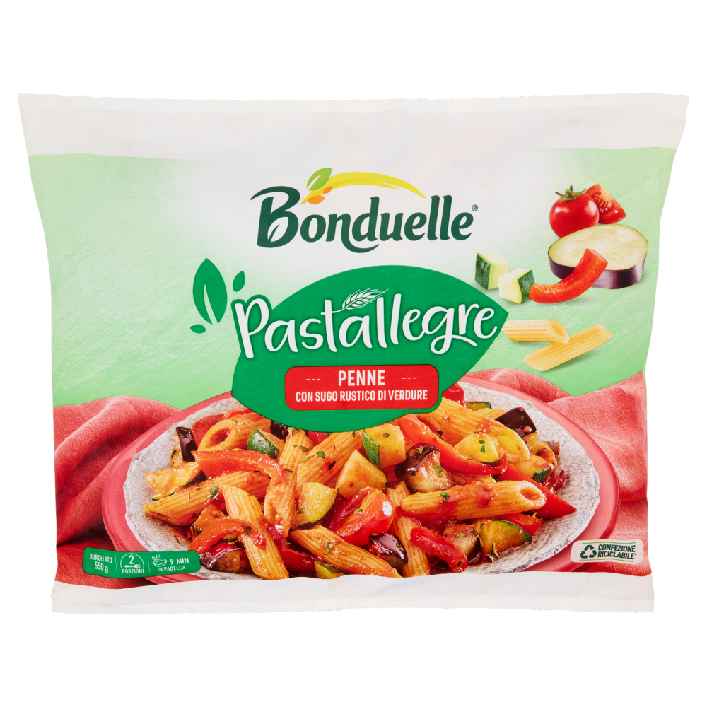 Bonduelle Pastallegre Penne con Sugo Rustico di Verdure Surgelato 550 g
