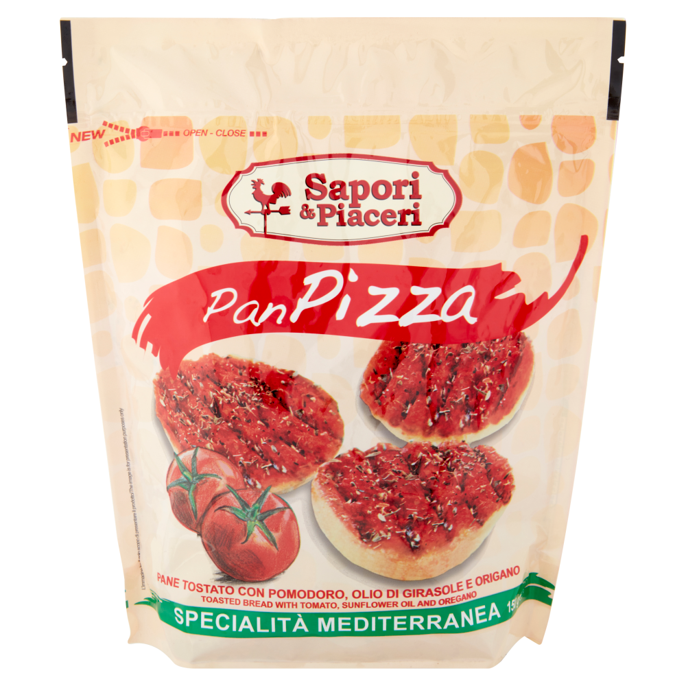 Sapori & Piaceri PanPizza Pane Tostato con Pomodoro, Olio di Girasole e Origano 150 g
