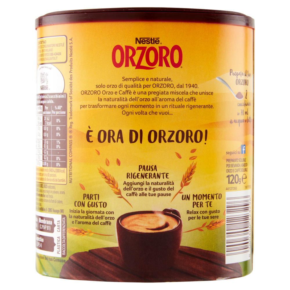 NESTLÉ ORZORO Orzo e Caffè Solubile barattolo 120 g