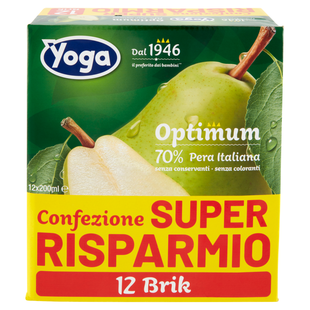 Yoga Optimum 70% Pera Italiana 12 x 200 ml