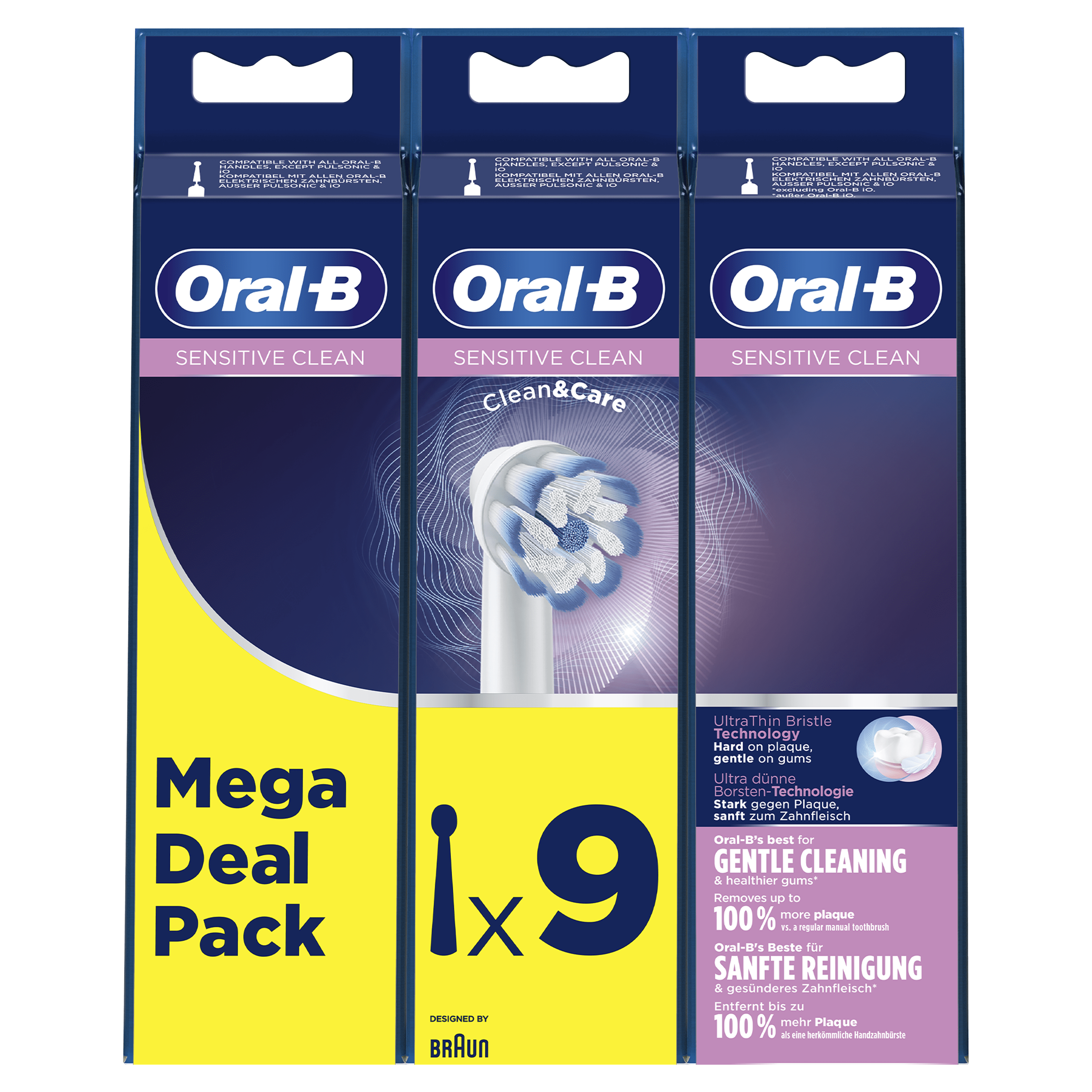 Oral-B Sensitive Clean Testine Di Ricambio, Confezione Da 9 Pezzi