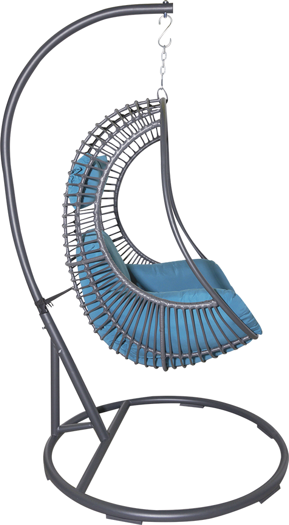 Hyba Poltrona a dondolo sospeso in acciaio con cuscini