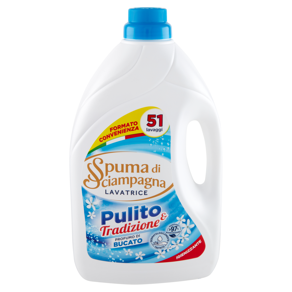 Spuma di Sciampagna Pulito & Tradizione Profumo di Bucato Igienizzante 2550 ml