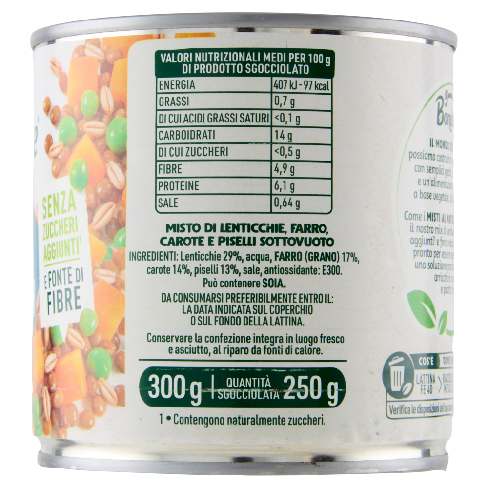 Bonduelle Lenticchie, Farro, Piselli e Carote 300 g