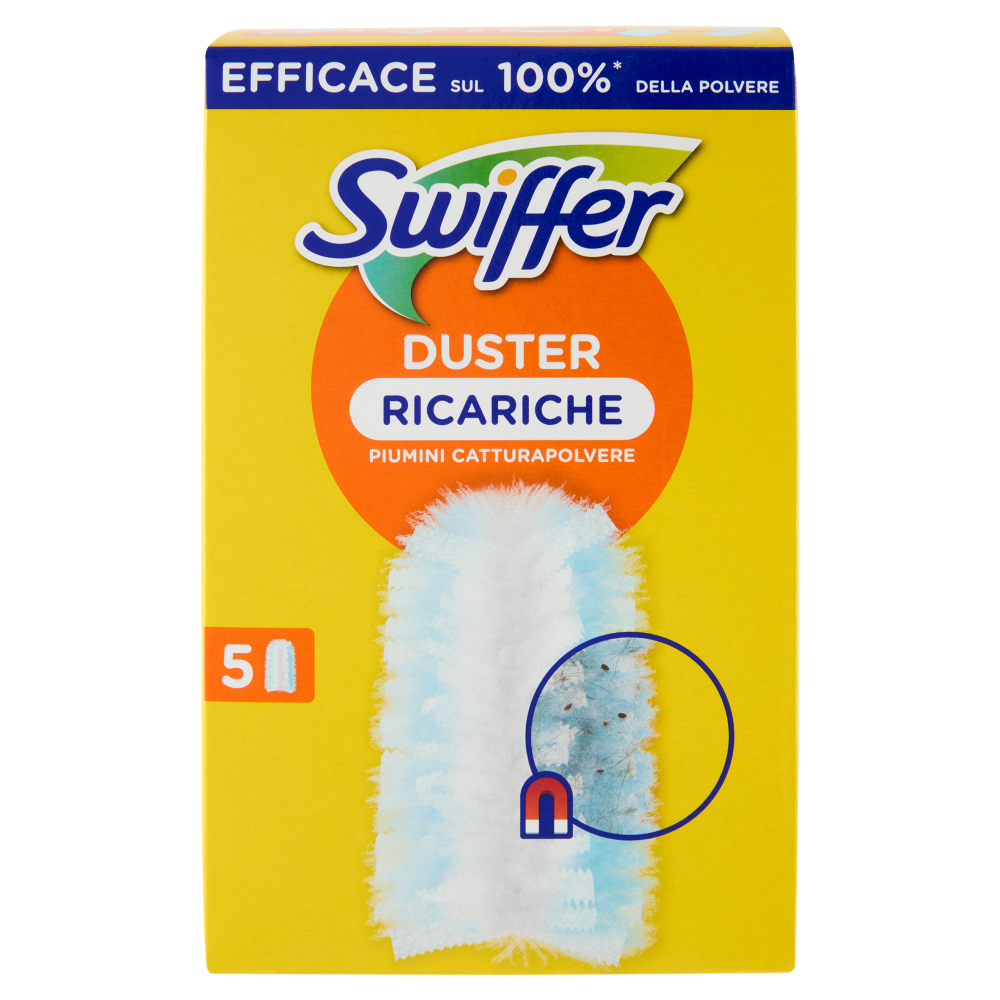 Swiffer Duster Cattura Polvere - Ricarica 5 Piumini per spolverare