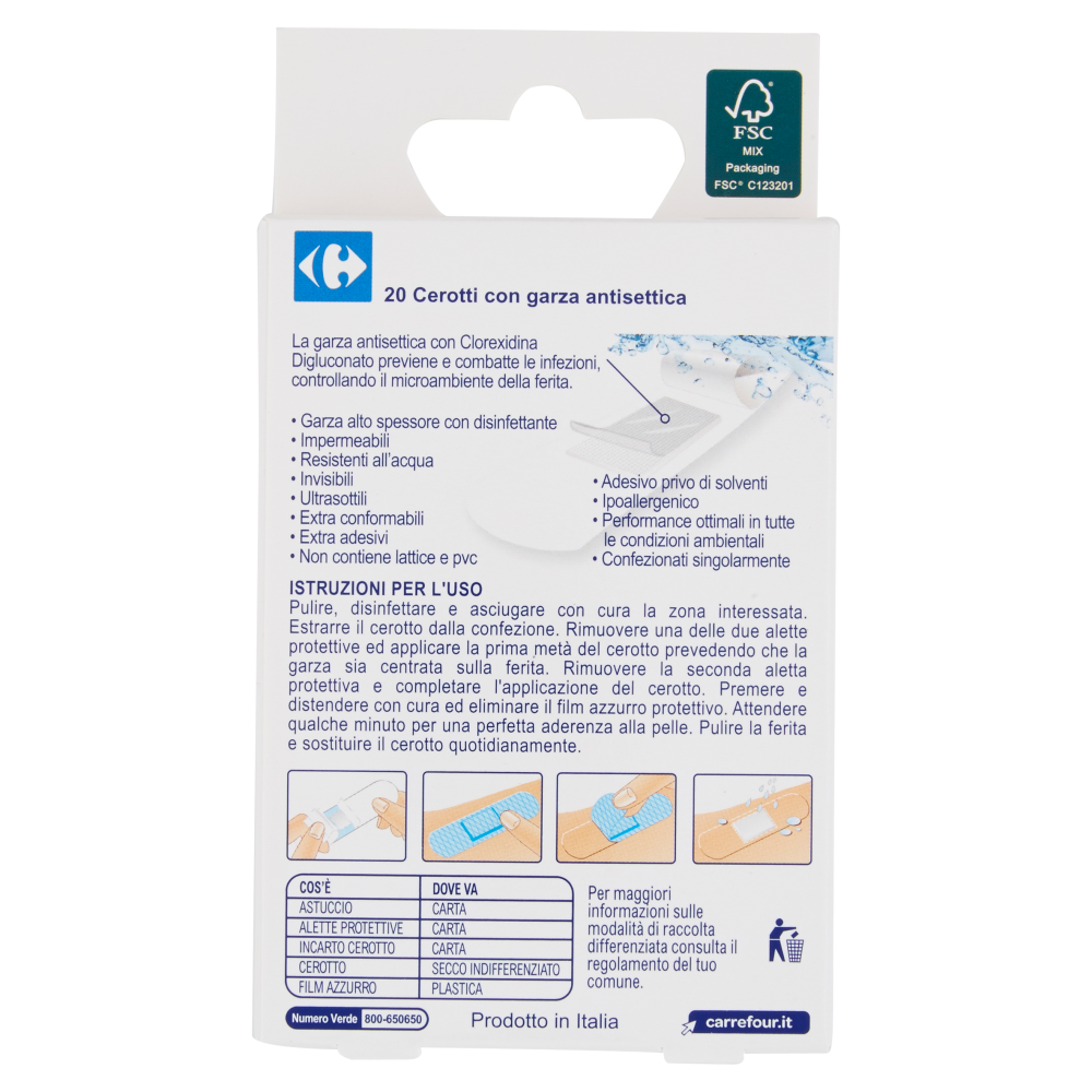 Carrefour Acquastop Cerotti Medi 20 pz