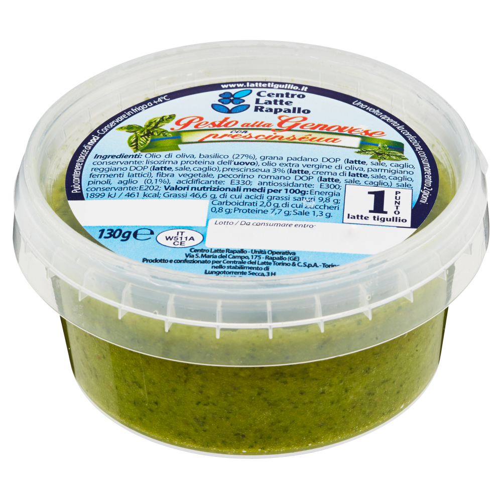 Centro Latte Rapallo Pesto alla Genovese con prescins&ecirc;ua 130 g