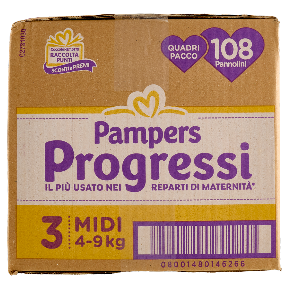 Pampers Progressi Midi 108 pz