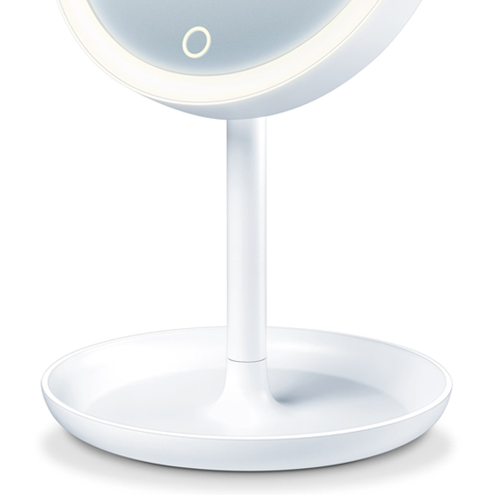 Beurer BS 45 Specchio Cosmetico con Illuminazione LED Regolabile, Ingrandimento 5X e Base Porta Oggetti - 40 g
