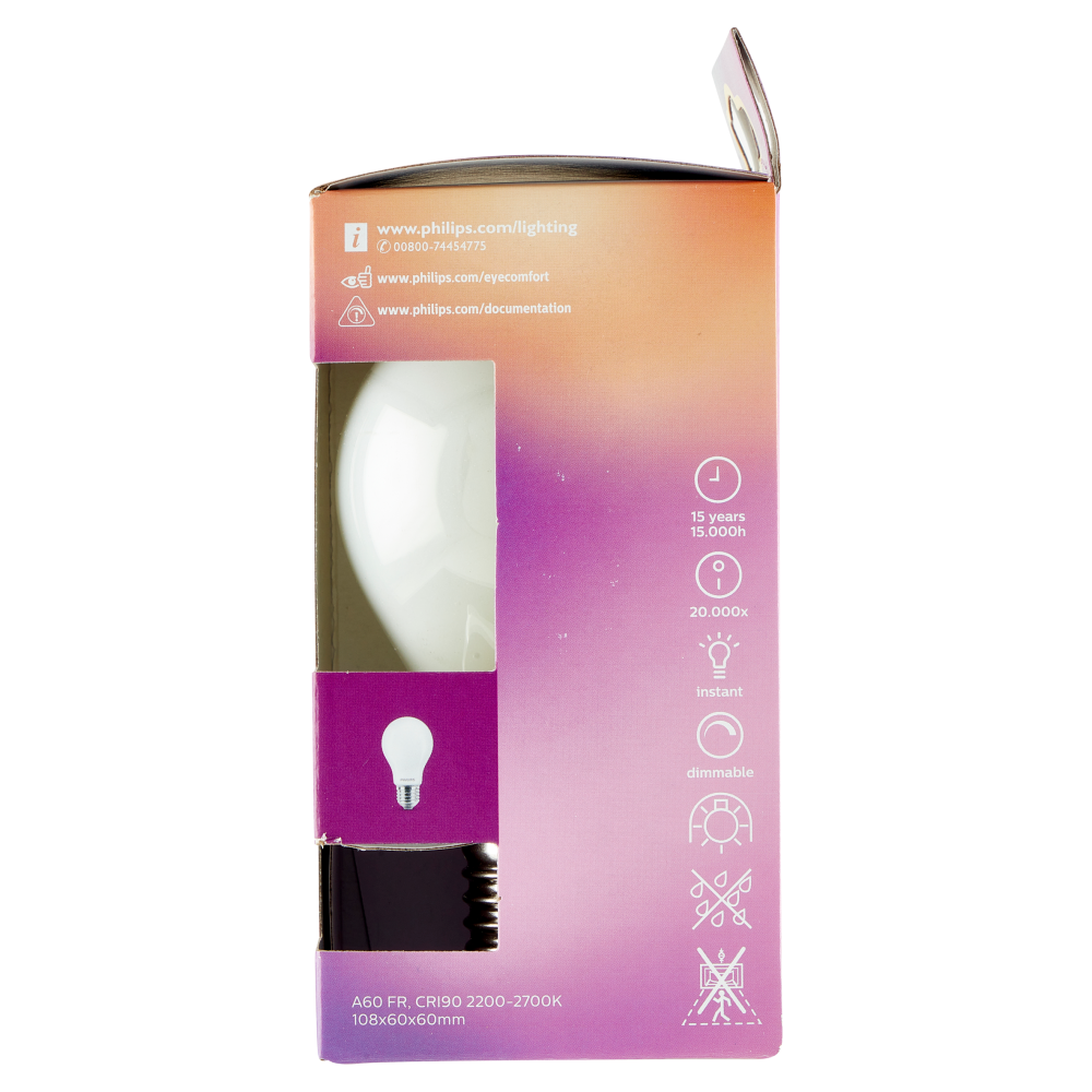 Philips Dimmable Led goccia 100W E27 2200-2700K dim warm glow