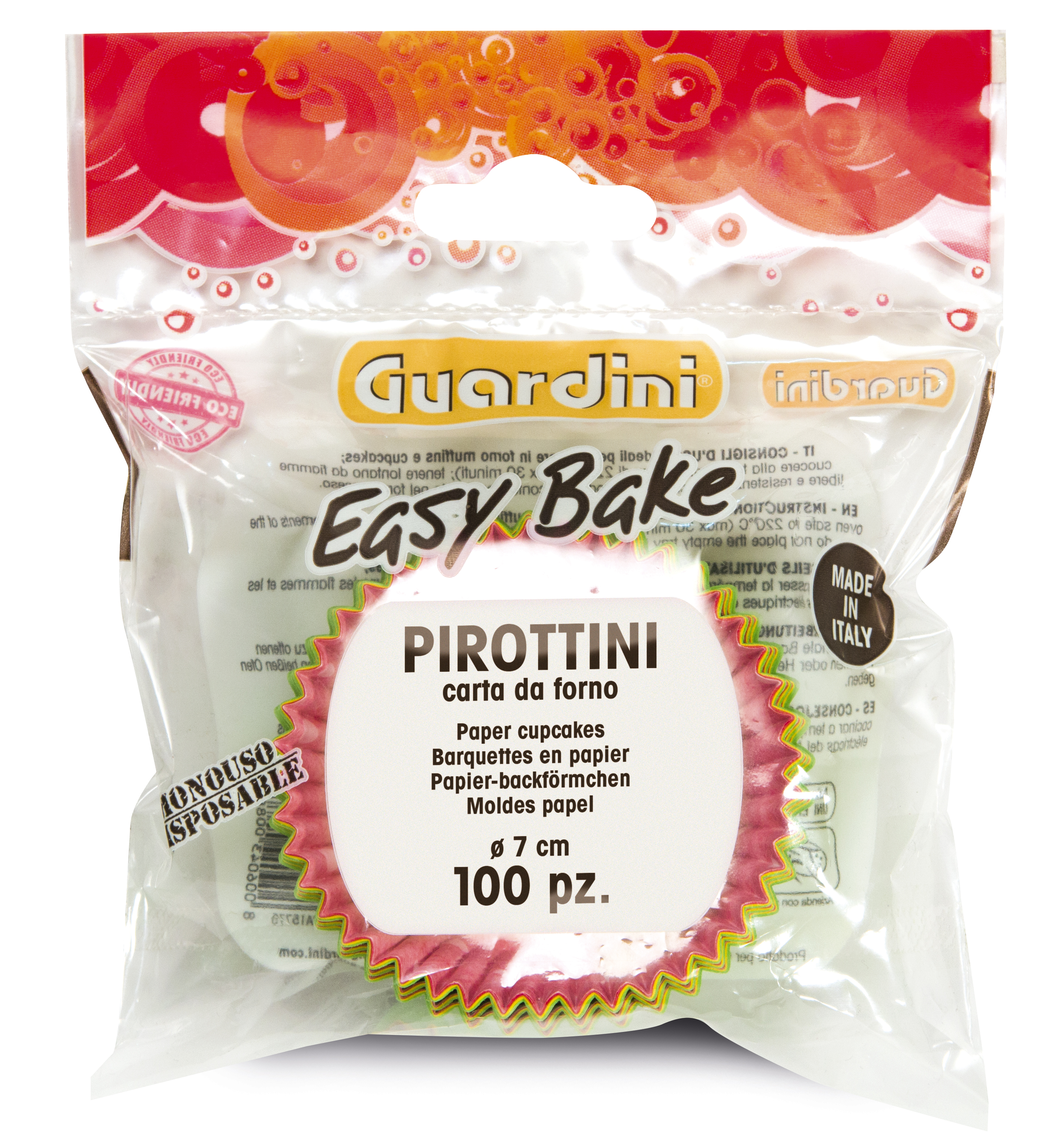 Guardini Pirottini carta forno colorati 7 cm 100 pz