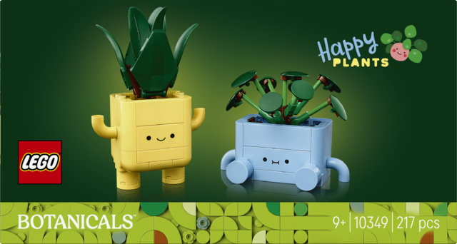 LEGO Botanicals 10349 Piantine Felici Giocattolo, Kit Arti e Mestieri con 2 Piante Artificiali e 2 Vasi per Bambine e Bambini 9+