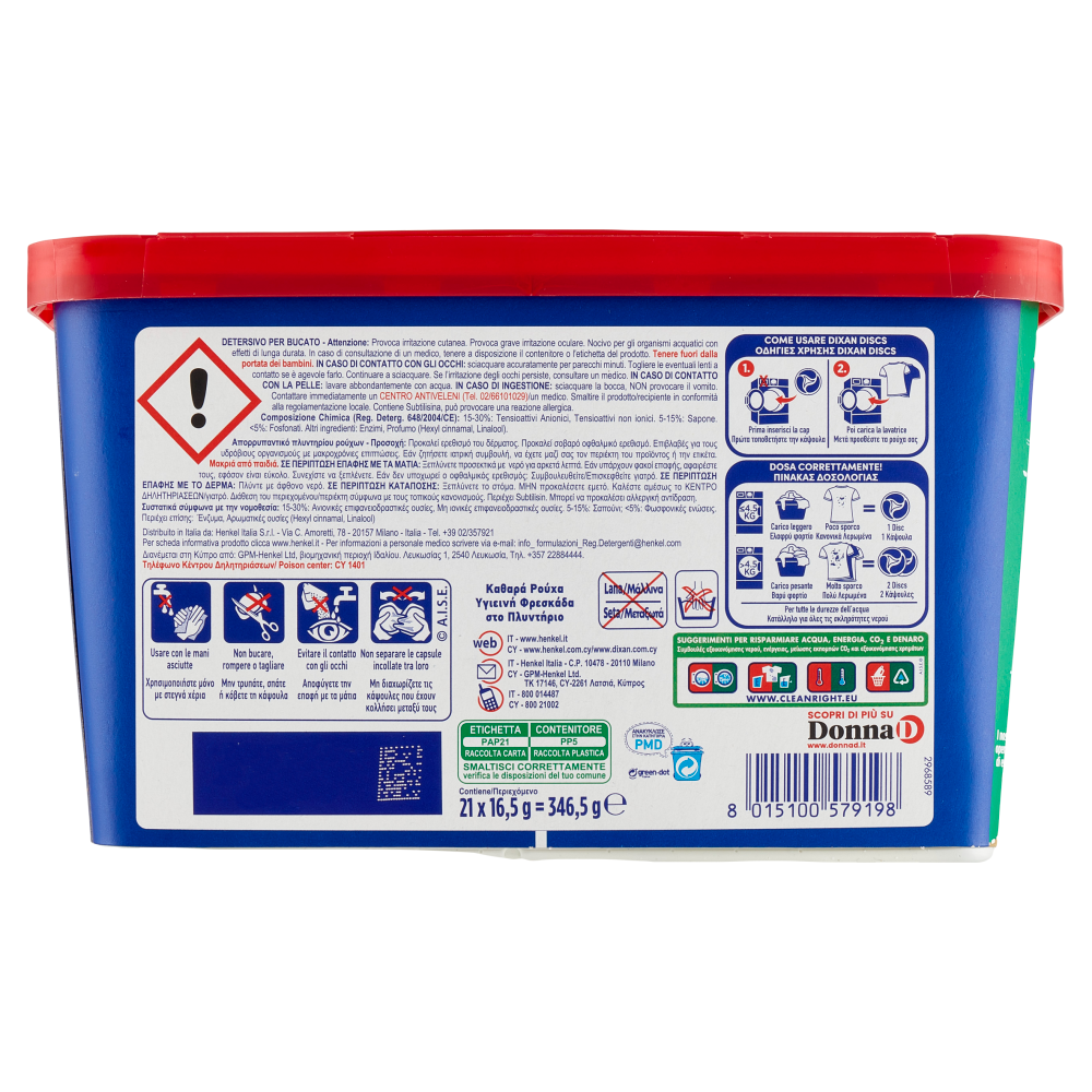 DIXAN Discs Color 21pz (346,5g)