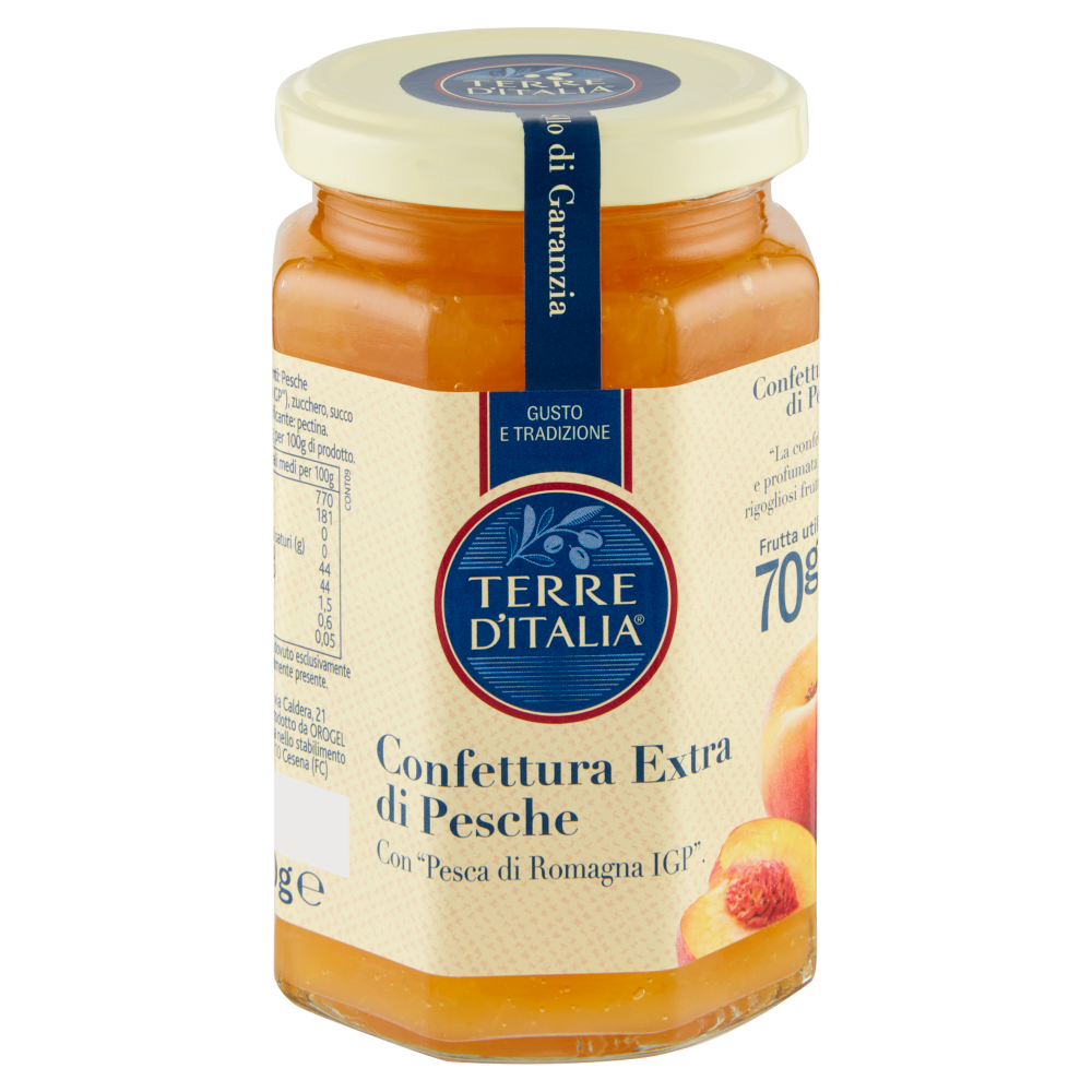 Terre d'Italia Confettura Extra di Pesche con "Pesca di Romagna IGP" 340 g