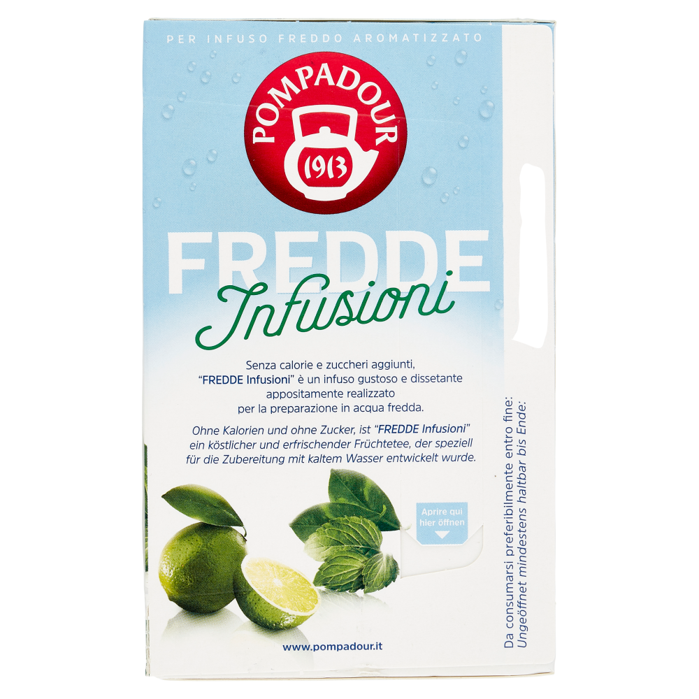 Pompadour Fredde Infusioni Lime e Menta 18 x 2,5 g