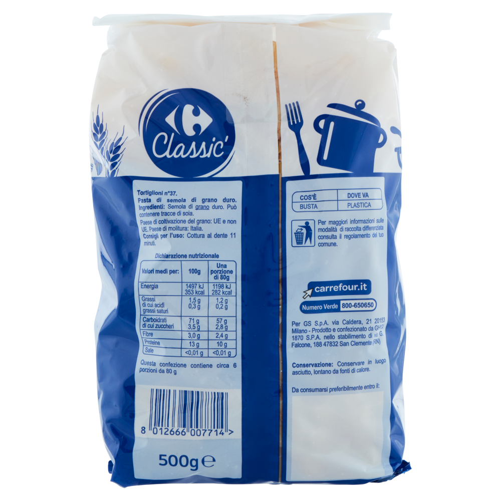 Carrefour Classic Tortiglioni N.37 500 g