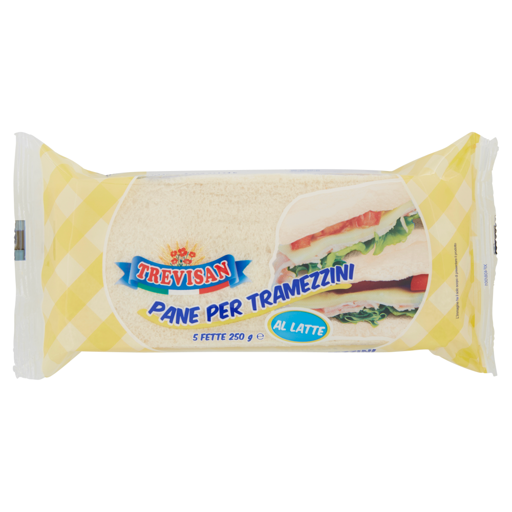Trevisan Pane per Tramezzini al Latte 5 Fette 250 g