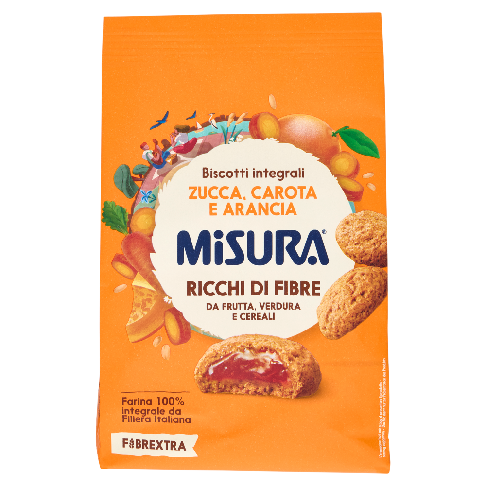 Misura Fibrextra Biscotti integrali Zucca, Carota e Arancia 260 g