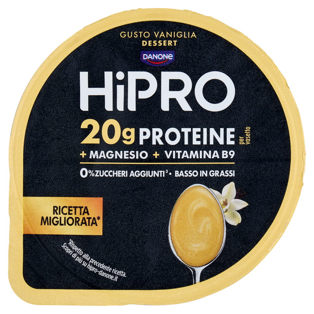 HiPRO Pudding, Budino alla Vaniglia, 20g Proteine, Dessert Basso in Grassi, con Magnesio&Vit B9,200g