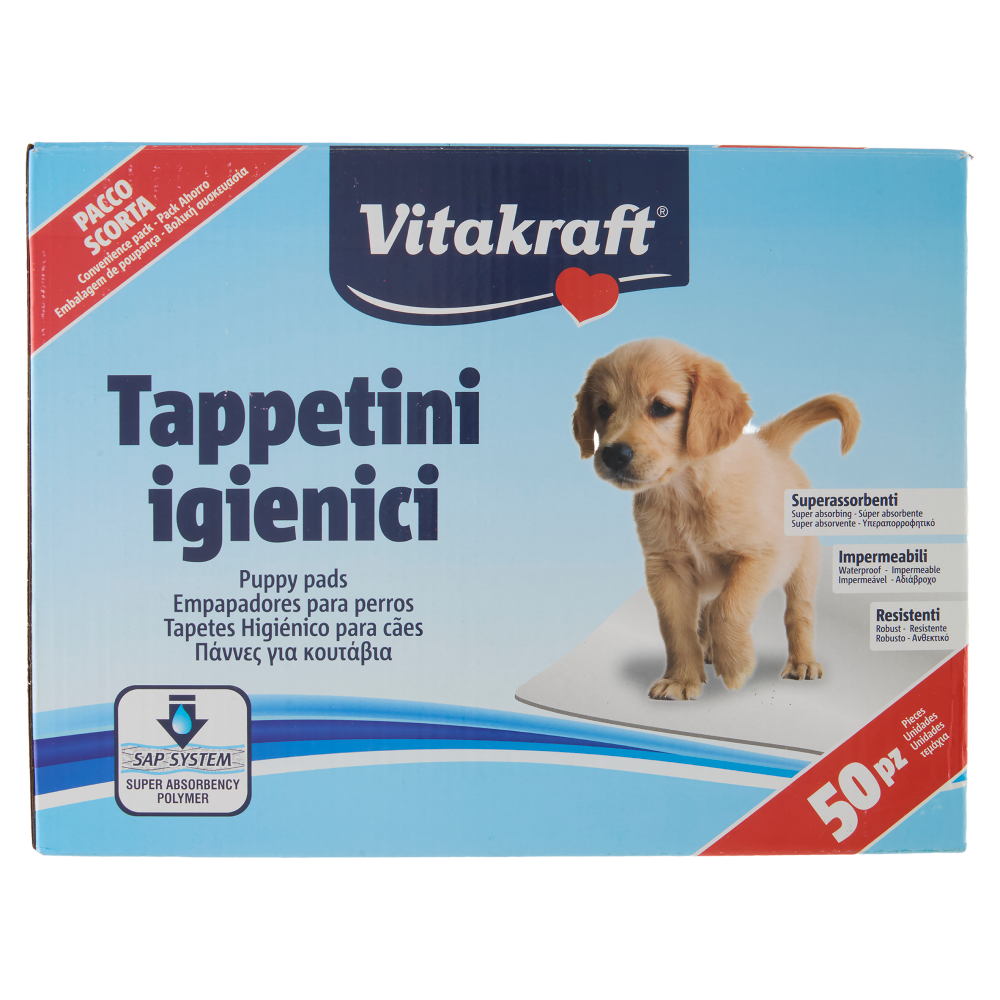 Vitakraft Tappetini igienici Misura 60x60 cm. 50 pz