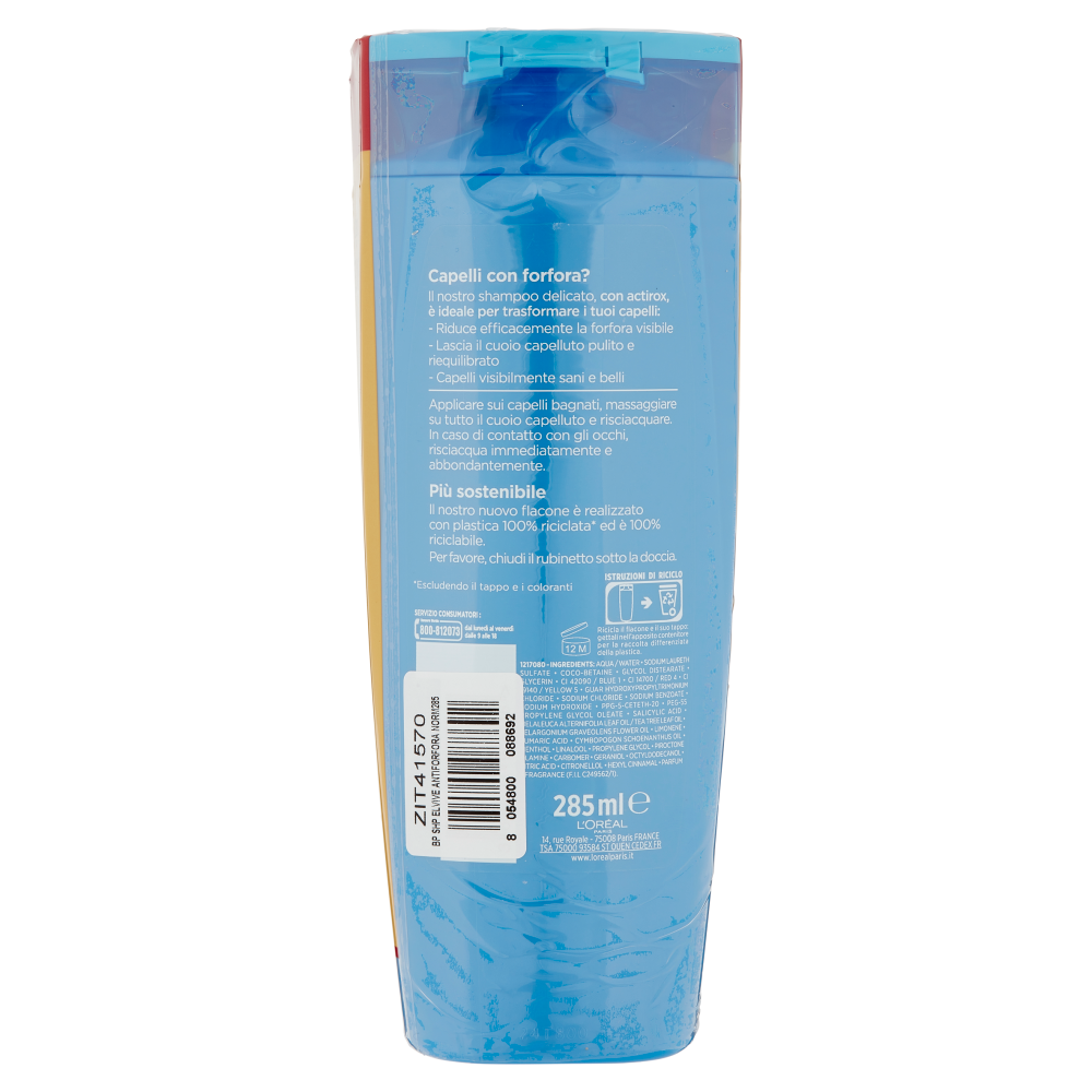 L'Or&eacute;al Paris Shampoo Elvive Antiforfora, Per Capelli Normali, Confezione da 2