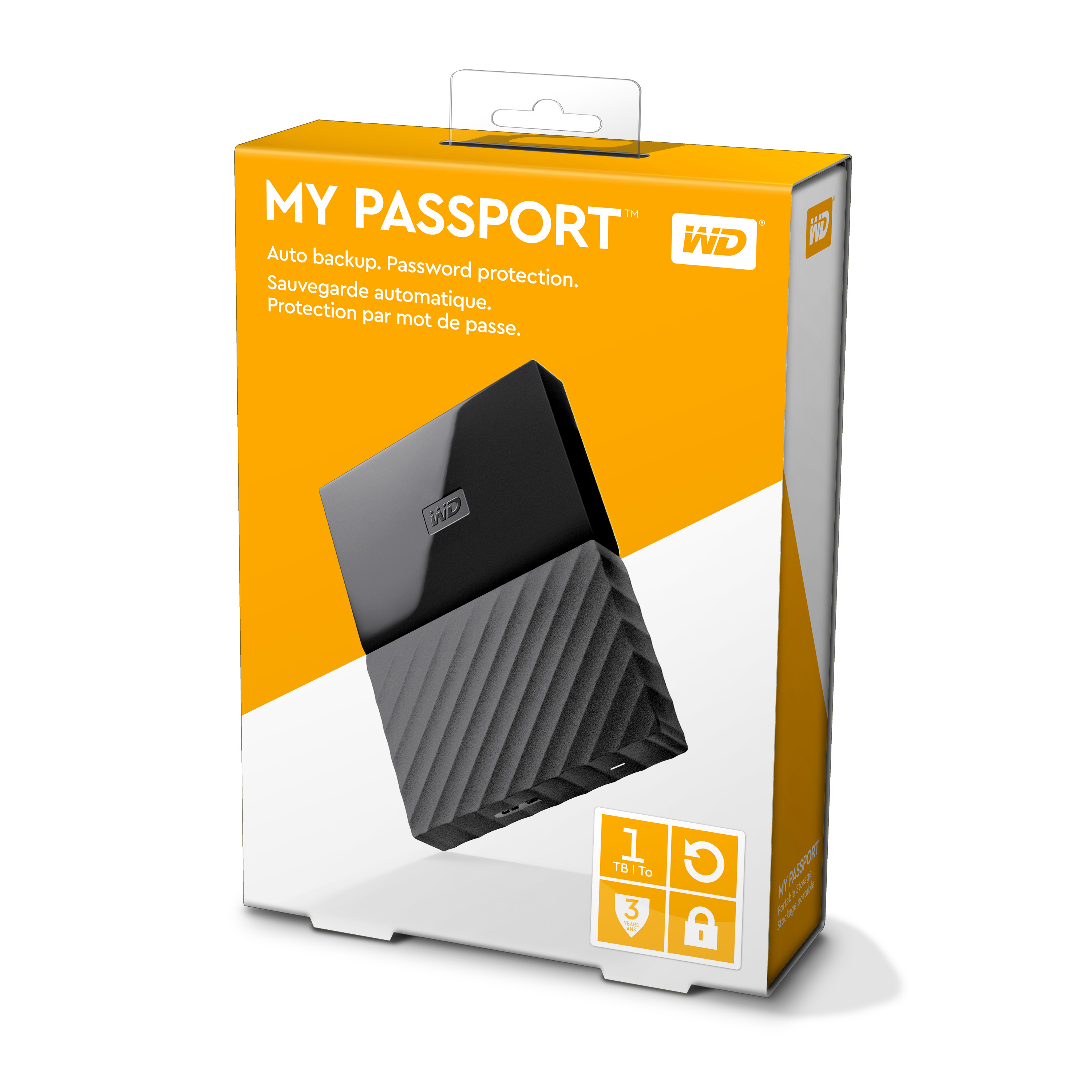 Western Digital My Passport disco rigido esterno 1 TB 2.5" Micro-USB B 3.2 Gen 1 (3.1 Gen 1) Nero