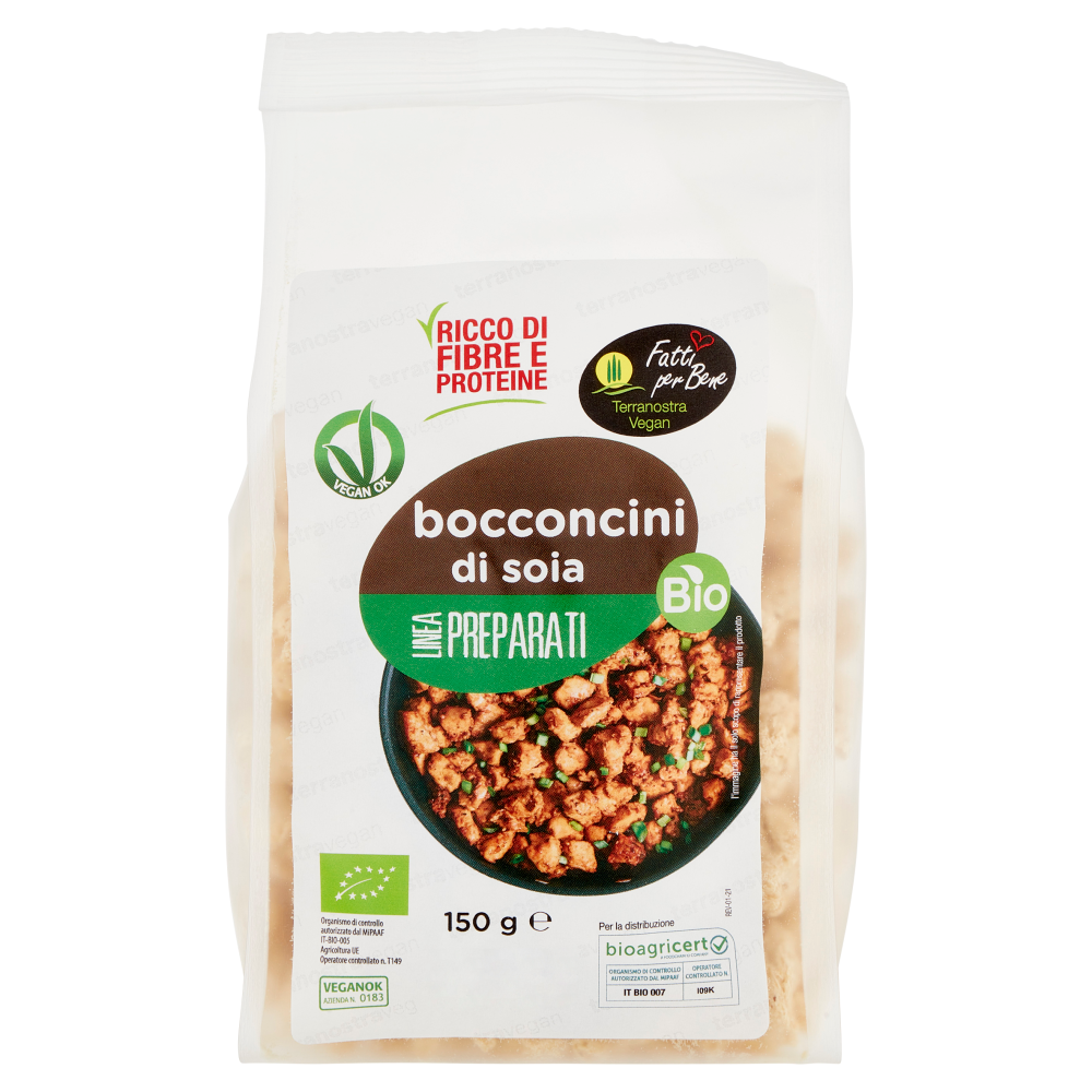 Terranostra Vegan Linea Preparati bocconcini di soia Bio 150 g