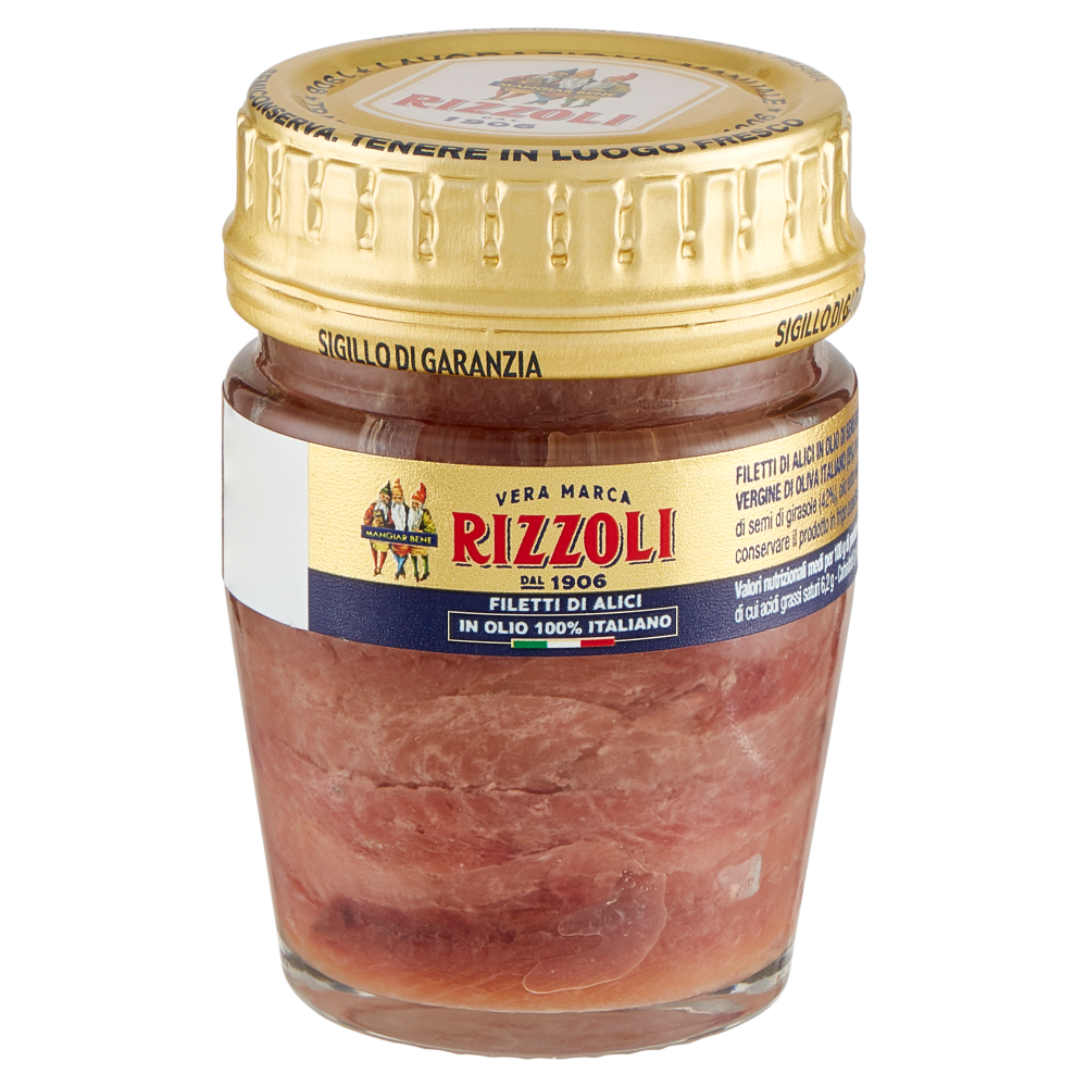 Rizzoli Filetti di Alici in Olio 100% Italiano 58 g