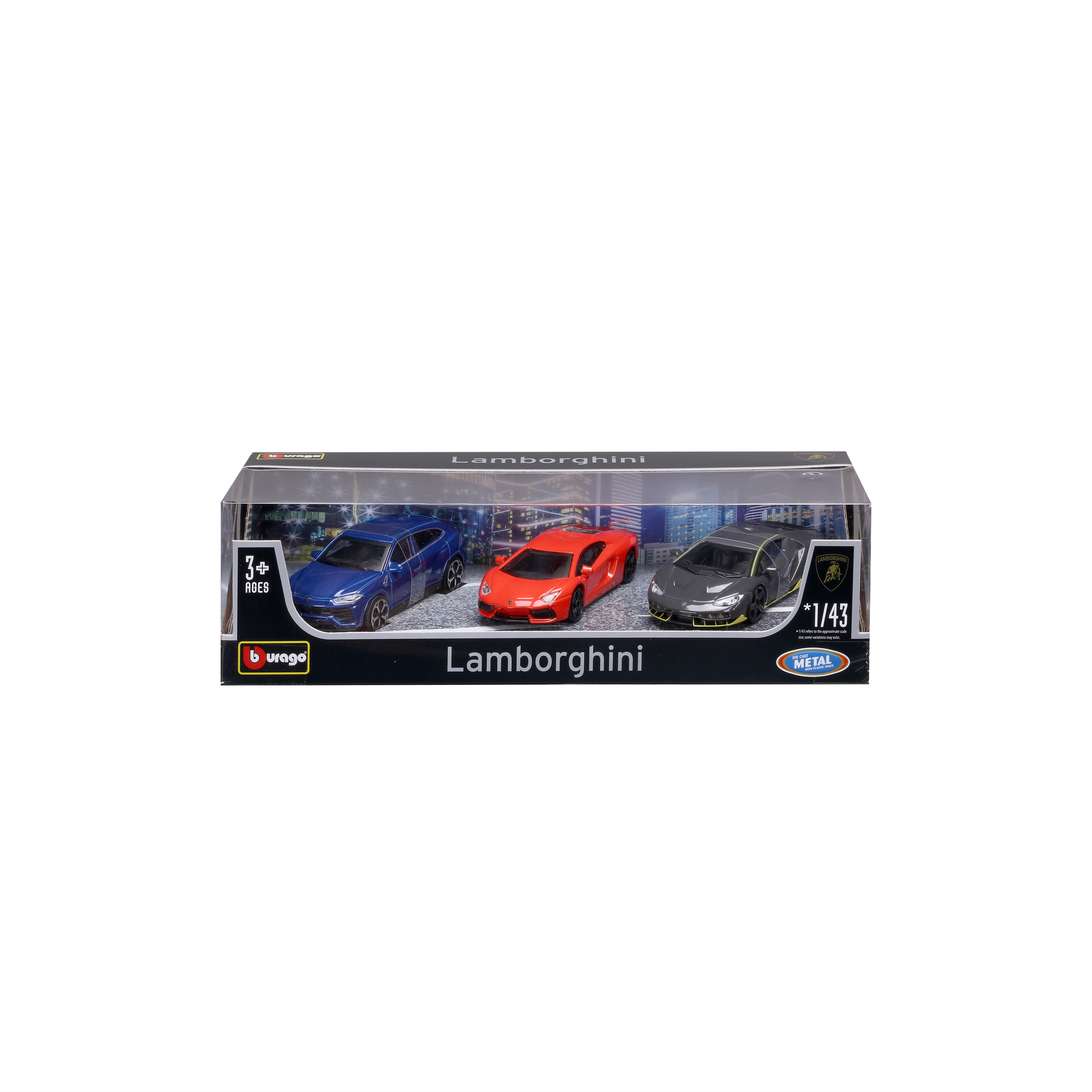 BBURAGO Gift Pack con 3 Auto Lamborghini - 1:43