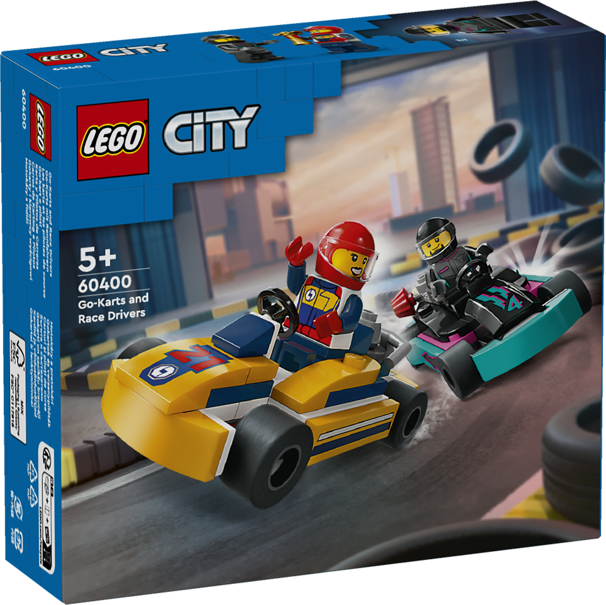 LEGO City 60400 Go-Kart e Piloti, Modellini da Costruire di Mini Go Kart da Corsa, Veicoli Giocattolo per Bambini di 5+ Anni