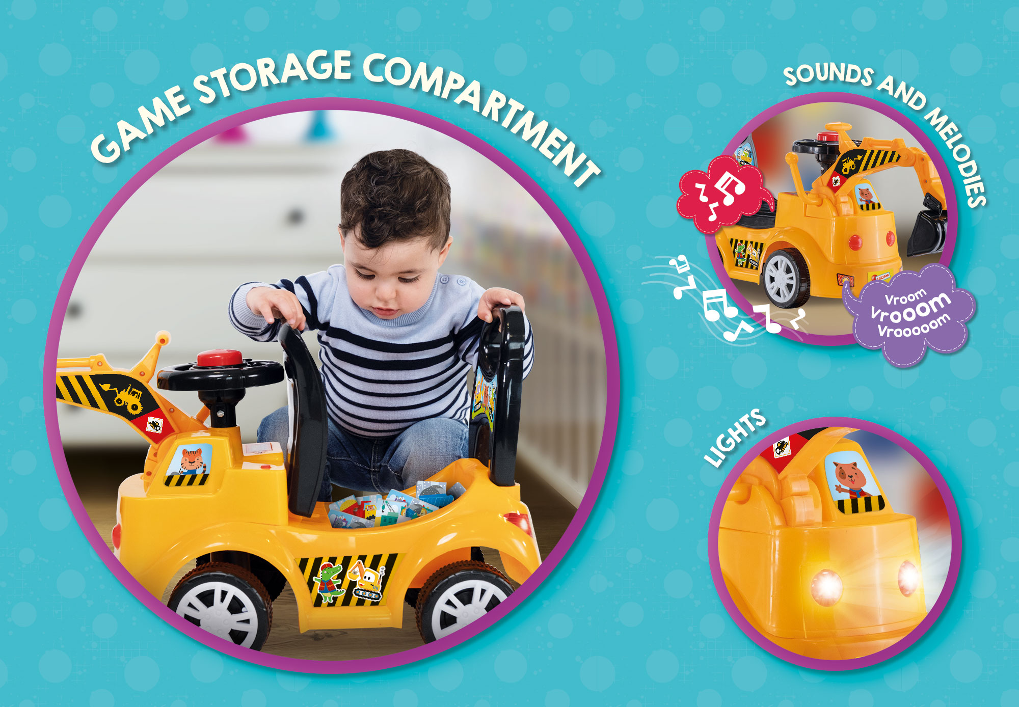 Lisciani 102242 giocattolo a dondolo e cavalcabile Escavatore cavalcabile