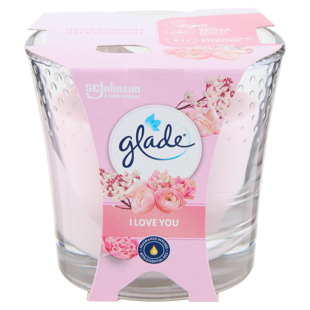 Glade® Candela profumata, fragranza I Love You, 112g